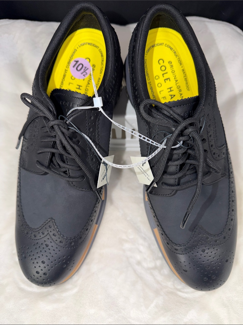 Cole Haan OriginalGrand Golf Waterproof Wingtip Shoes Men’s 10.5 Black Grand.360 - Picture 2 of 8